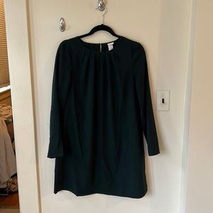 H and M crepe Hunter green dress 6